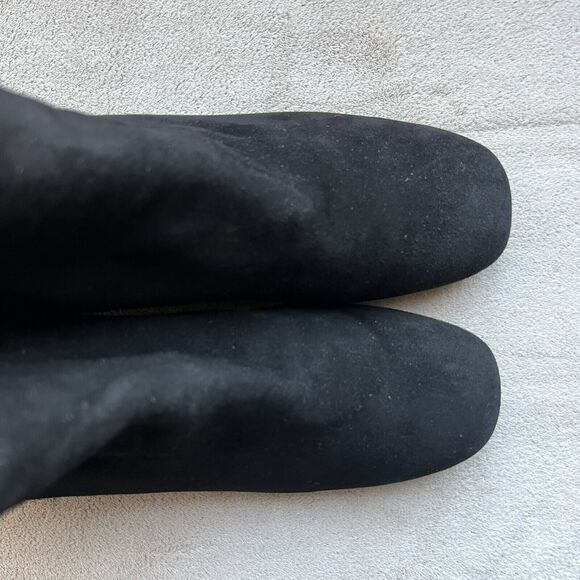 VINCE Black Suede Leather Ankle Boots Women’s 7 M Soft Square Toe Side Zip - Picture 8 of 15